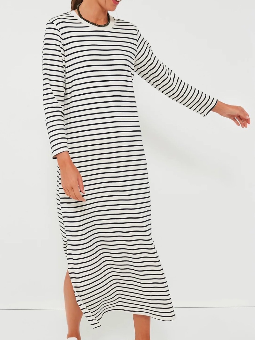 Size S, Tuckernuck Pomander Place, navy and White Striped Gio Maxi Dress